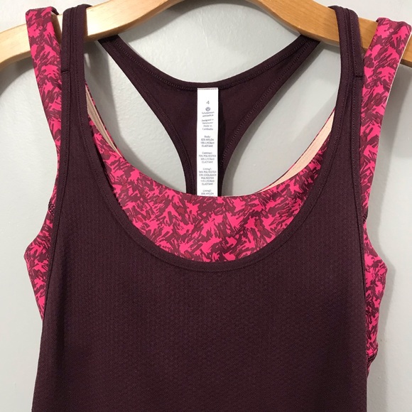 Lululemon All Sport Support Tank Sz 4 Burgundy - Picture 6 of 8